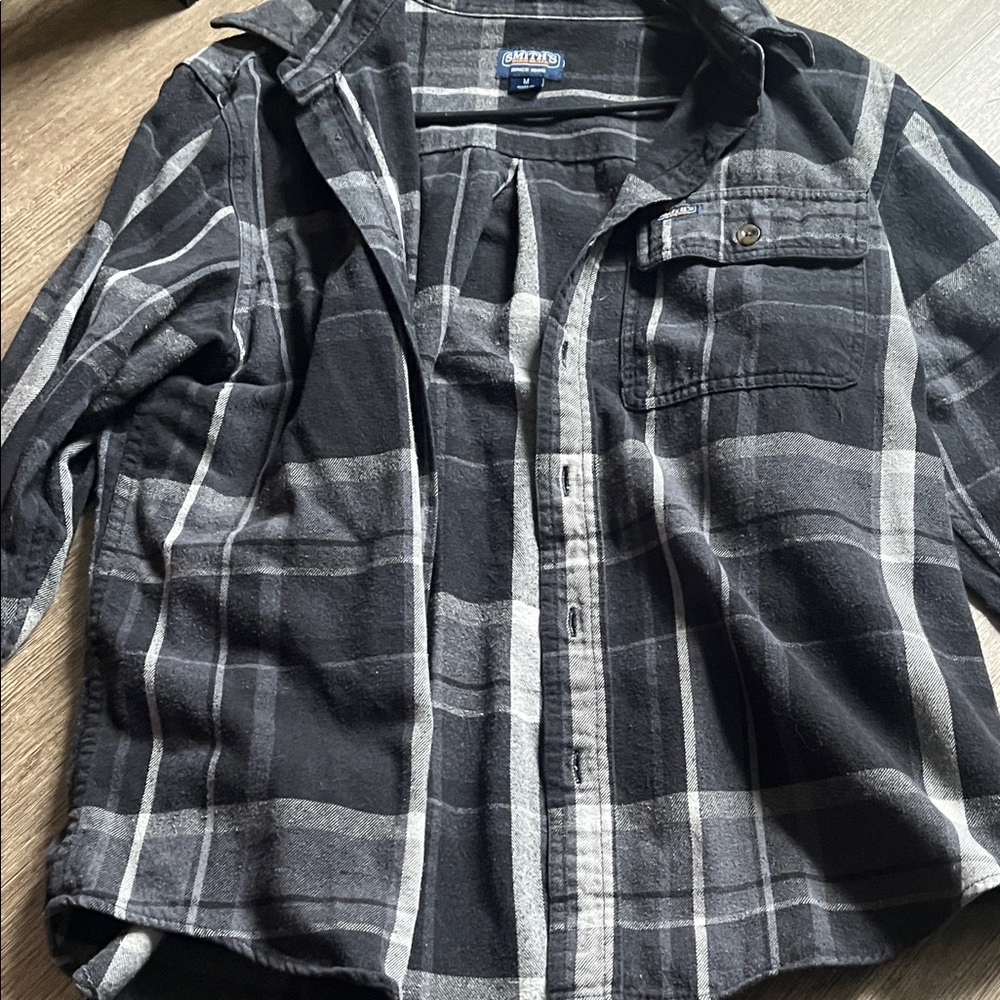 SMITH Men's Black and Gray Checkered Shirt
